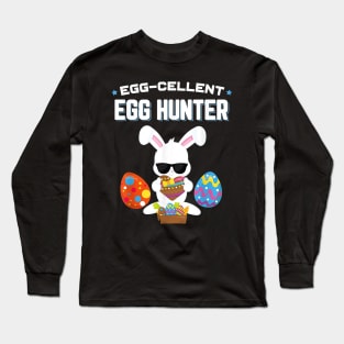 Egg-cellent Egg Hunter Easter Boys Girls Bunny Gift Long Sleeve T-Shirt